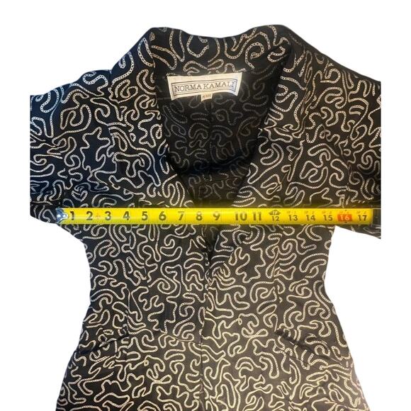 Norma Kamali Chainlink Black VTG Front Blazer Jacket XS P Vintage Pockets - Picture 7 of 7